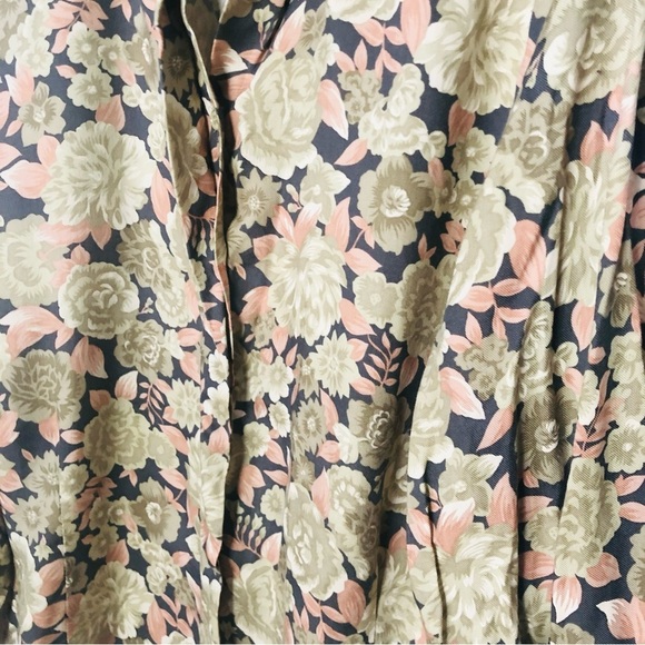 Vintage Floral Western High Neck Yoke Cotton Long Sleeve Button Up SZ 8 - Picture 5 of 5